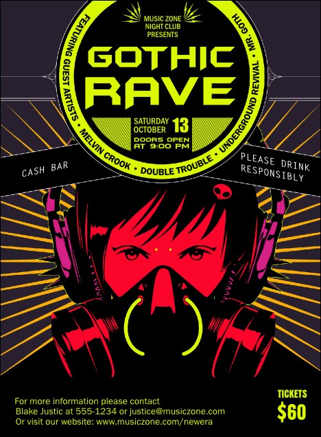 Goth Rave Invitation Product Front