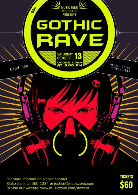 Goth Rave Postcard Product Front