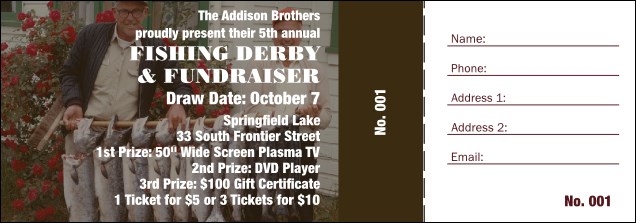 Fishing Derby Raffle Ticket Product Front