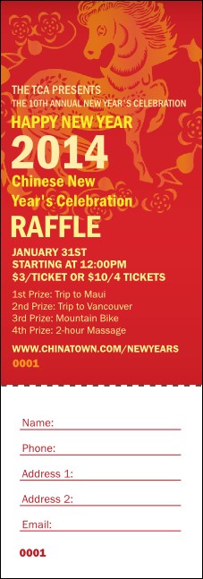 Chinese New Year 2014 Raffle Ticket