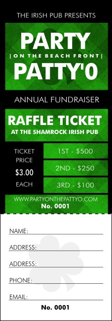 St. Patrick's Day Plaid Raffle Ticket Product Front