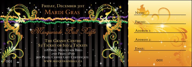 Mardi Gras Beads Raffle Ticket