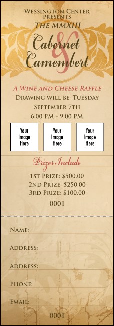 Year Parchment Paper Raffle Ticket