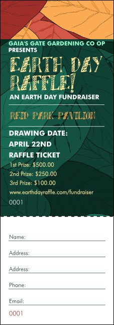 Earth Day Organic Raffle Ticket