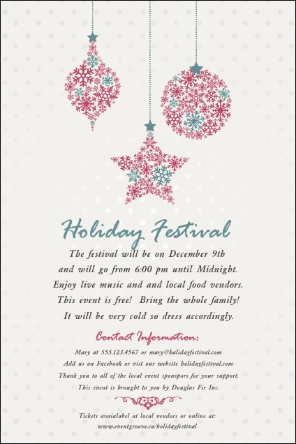 Snowflake Ornament Poster Product Front