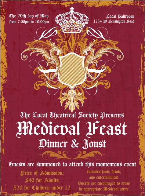 Medieval Banquet Flyer Product Front