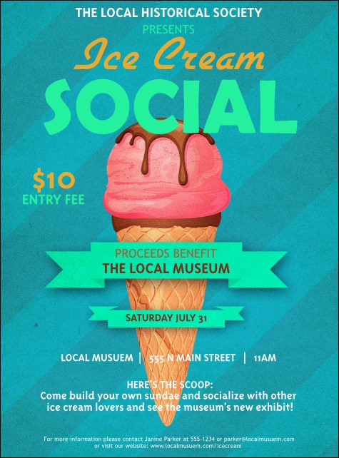 Ice Cream Social Flyer Product Front