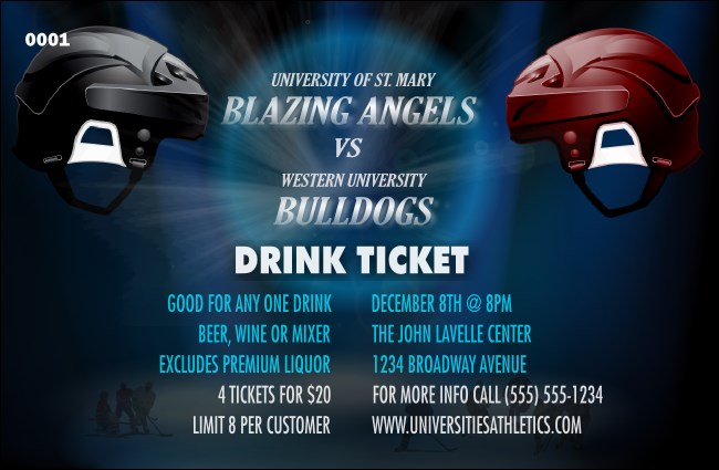Hockey Faceoff Drink Ticket Product Front