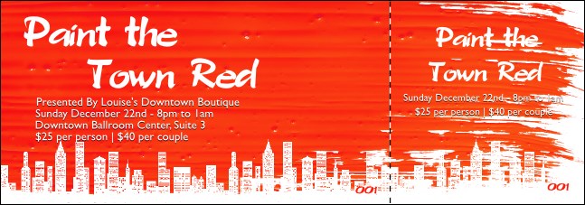Paint The Town Red Event Ticket Product Front