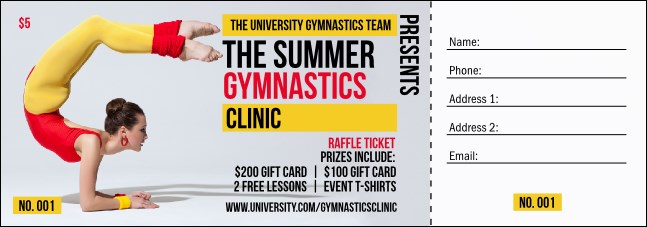 Retro Gymnastics Raffle Ticket