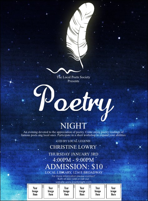 Poetry Quill Logo Flyer Product Front