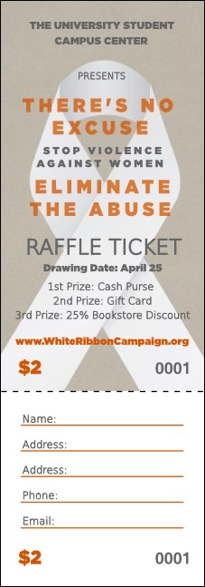 White Ribbon Raffle Ticket