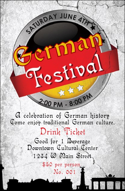 German Drink Ticket Product Front