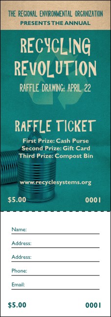 Recycling Symbol Raffle Ticket