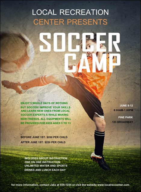 Soccer Camp Invitation Product Front