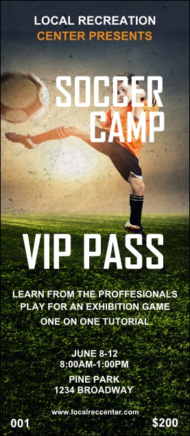 Soccer Camp VIP Pass Product Front