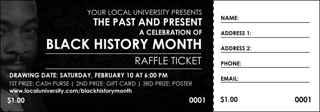 Black History Month Raffle Ticket Product Front