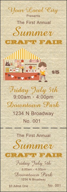 Craft Fair Event Ticket Product Front
