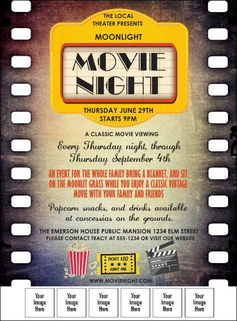 Movie Strip Logo Flyer Product Front