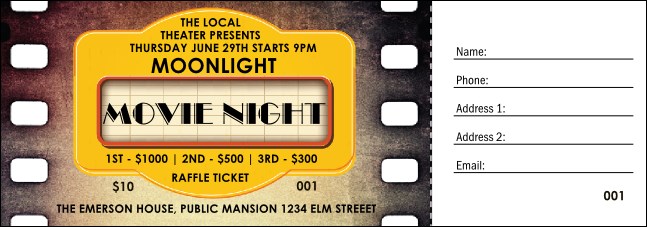 Movie Strip Raffle Ticket