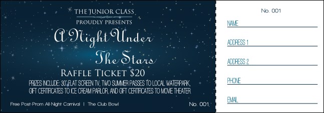 Star Theme Raffle Ticket
