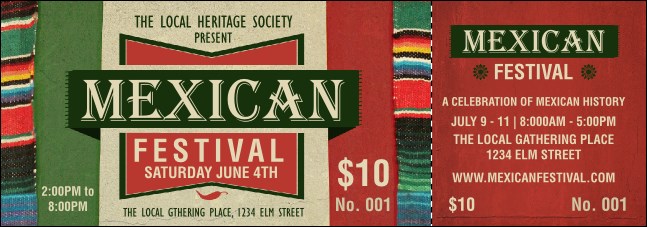 Mexican Hat Event Ticket Product Front