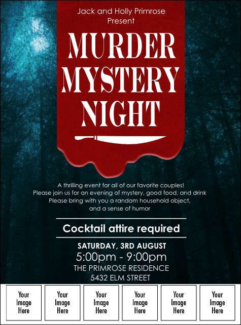 Murder Mystery Logo Flyer Product Front