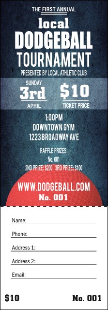 Dodgeball Raffle Ticket Product Front
