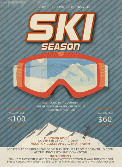 Ski Goggles Invitation