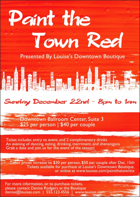 Paint The Town Red Postcard