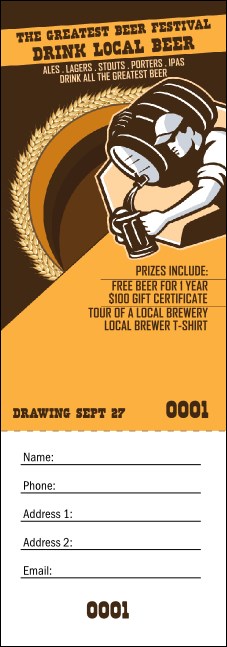 Beer Festival Artisan Raffle Ticket