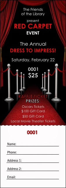 Red Carpet Raffle Ticket