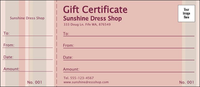 Pink Stripes Logo Gift Certificate