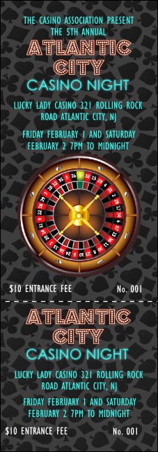 Casino Event Ticket Product Front