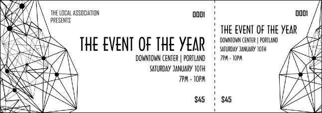 All Purpose Geometric Black and White Event Ticket