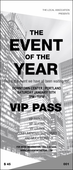 All Purpose Buildings Black and White VIP Pass