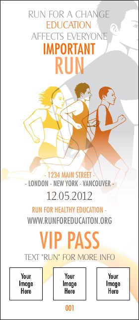 Run for a Cause Orange VIP Pass Product Front