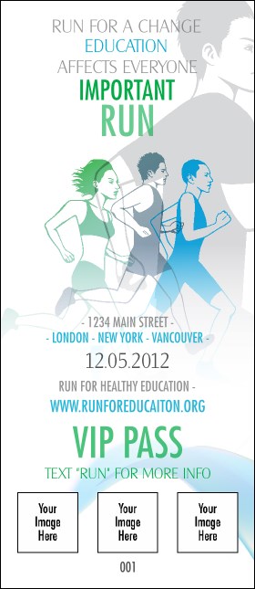 Run for a Cause Blue & Green VIP Pass Product Front