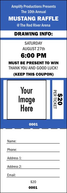Your Image Raffle Ticket 001 Blue