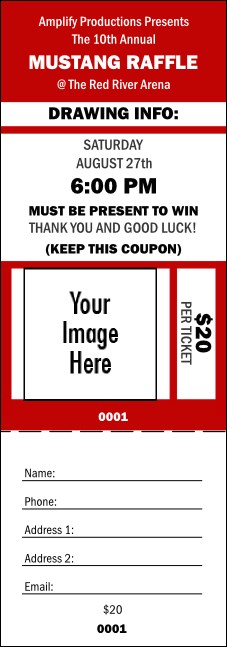Your Image Raffle Ticket 001 Red