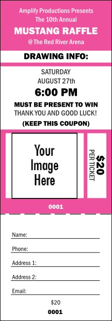 Your Image Raffle Ticket 001 Pink
