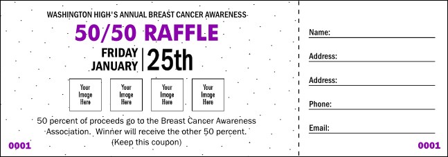 Dots Raffle Ticket Landscape (Purple)