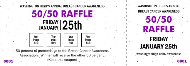 Dots 50/50 Purple Raffle Ticket Product Front