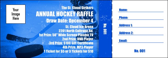 Hockey Fundraiser Raffle Ticket