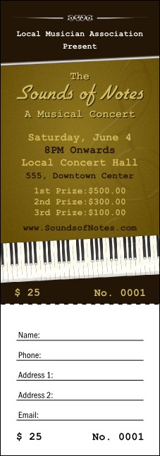 Sounds of Notes Raffle Ticket