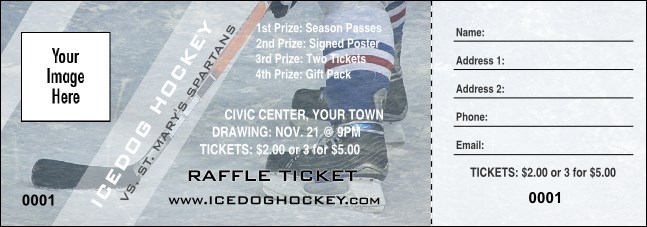 Ice Hockey Schedule Raffle Ticket