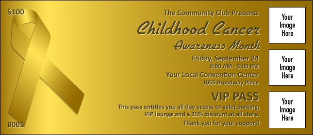 Childhood Cancer Awareness Month VIP Pass Product Front