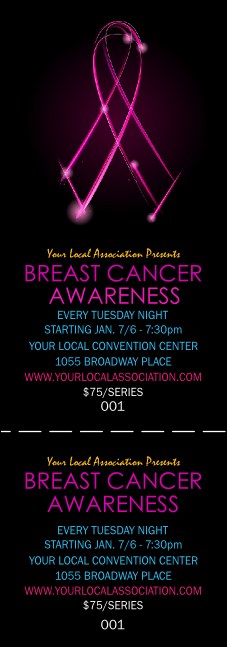 Breast Cancer Ribbon Sparkle Event Ticket Product Front