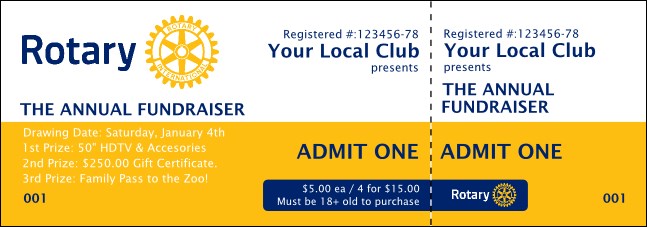 Rotary Club Event Ticket Product Front