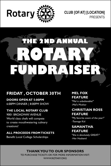 Rotary Club Black & White Poster